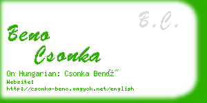 beno csonka business card